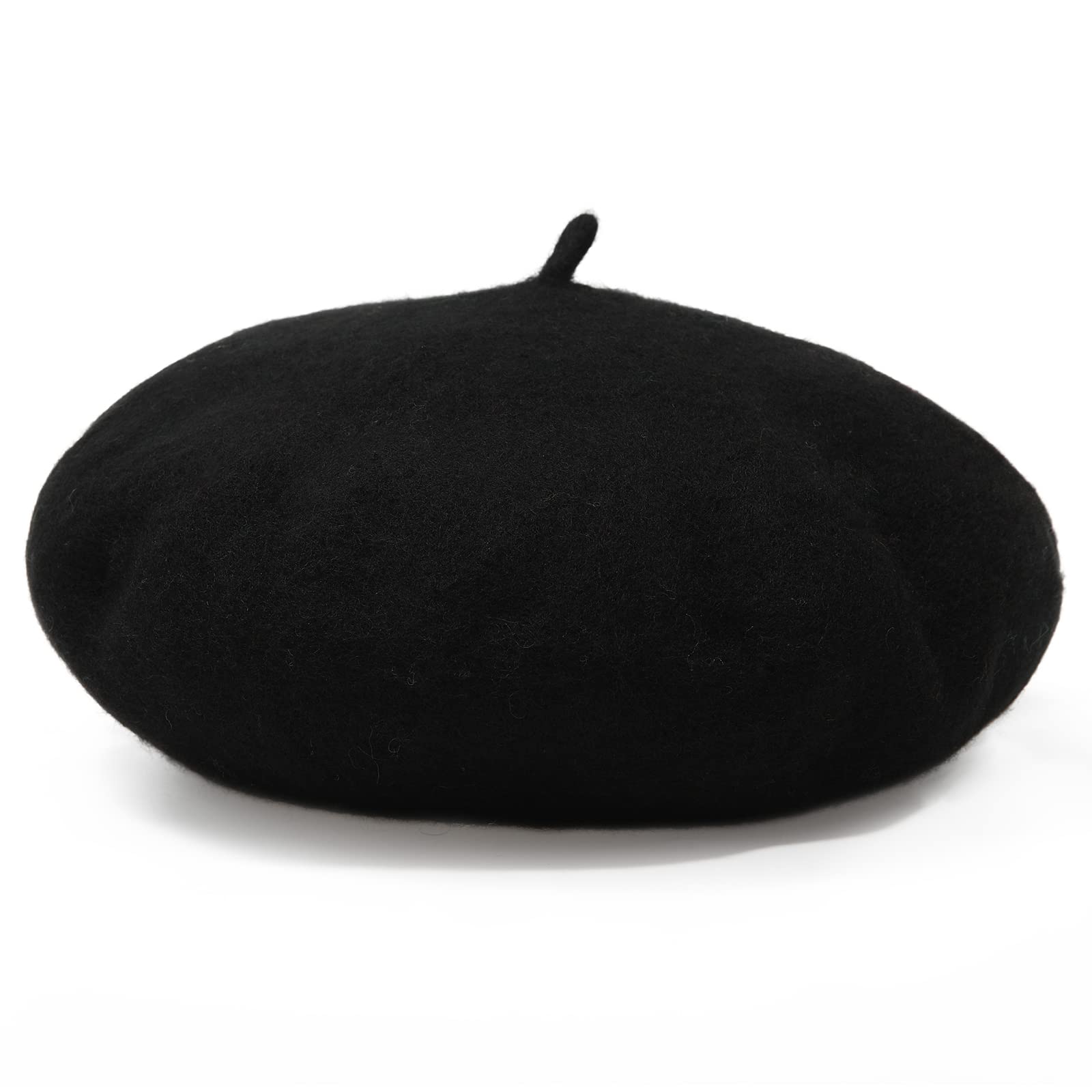 Women French Wool Beret Hats - Solid Color Classic Beanie Winter Cap